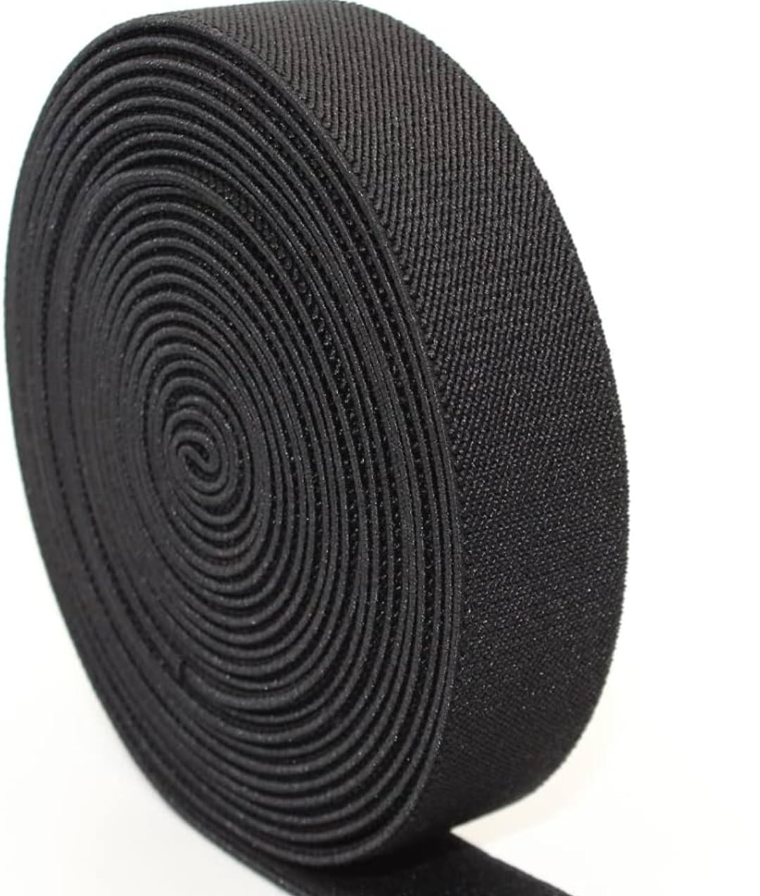 1" and 2" High-Recovery Black Woven Elastic Spool