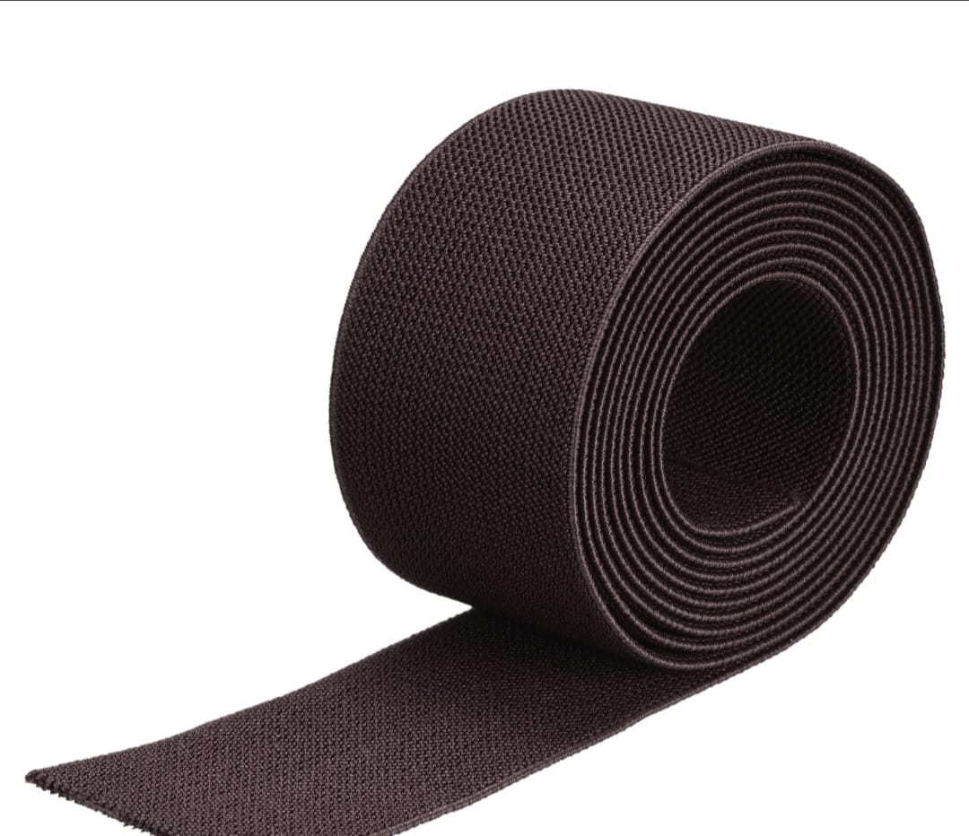 2" Wide Dark Brown Woven Elastic Tape