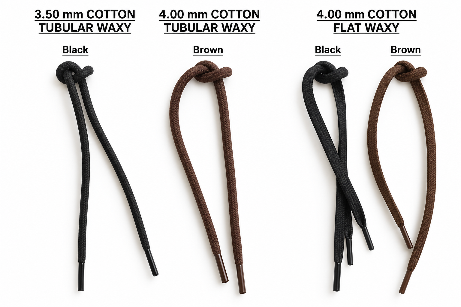 Cotton Tubular & Flat Waxy Casual Laces