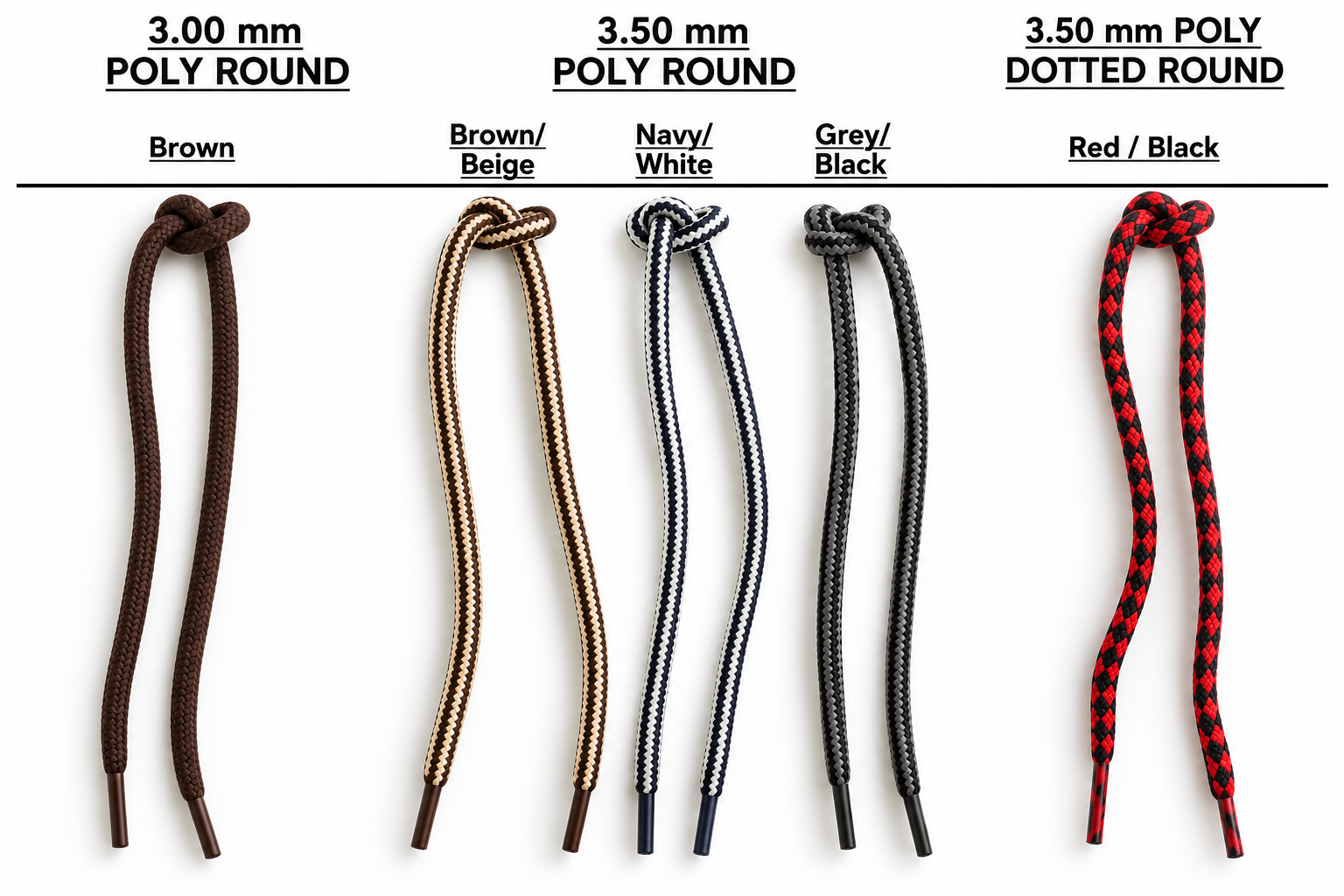 Poly Round & Dotted Outdoor Trail Boot Cords